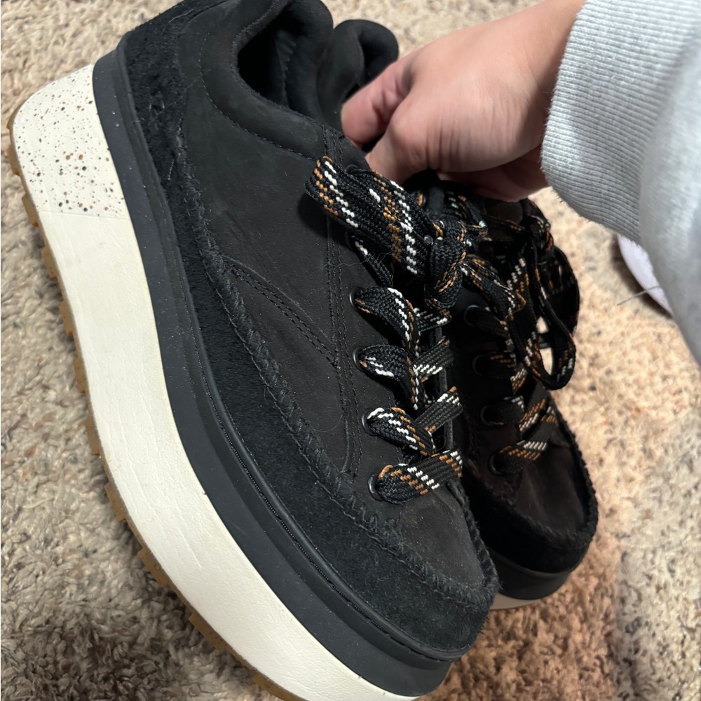Stylish Black Platform Sneakers